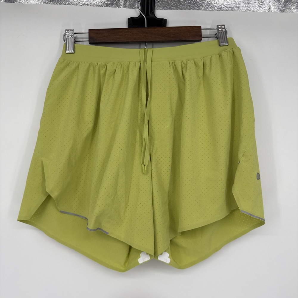 Lululemon Men Medium Fast Free Short 6" Unlined Wasabi LM7AU8S Neon Green Yellow